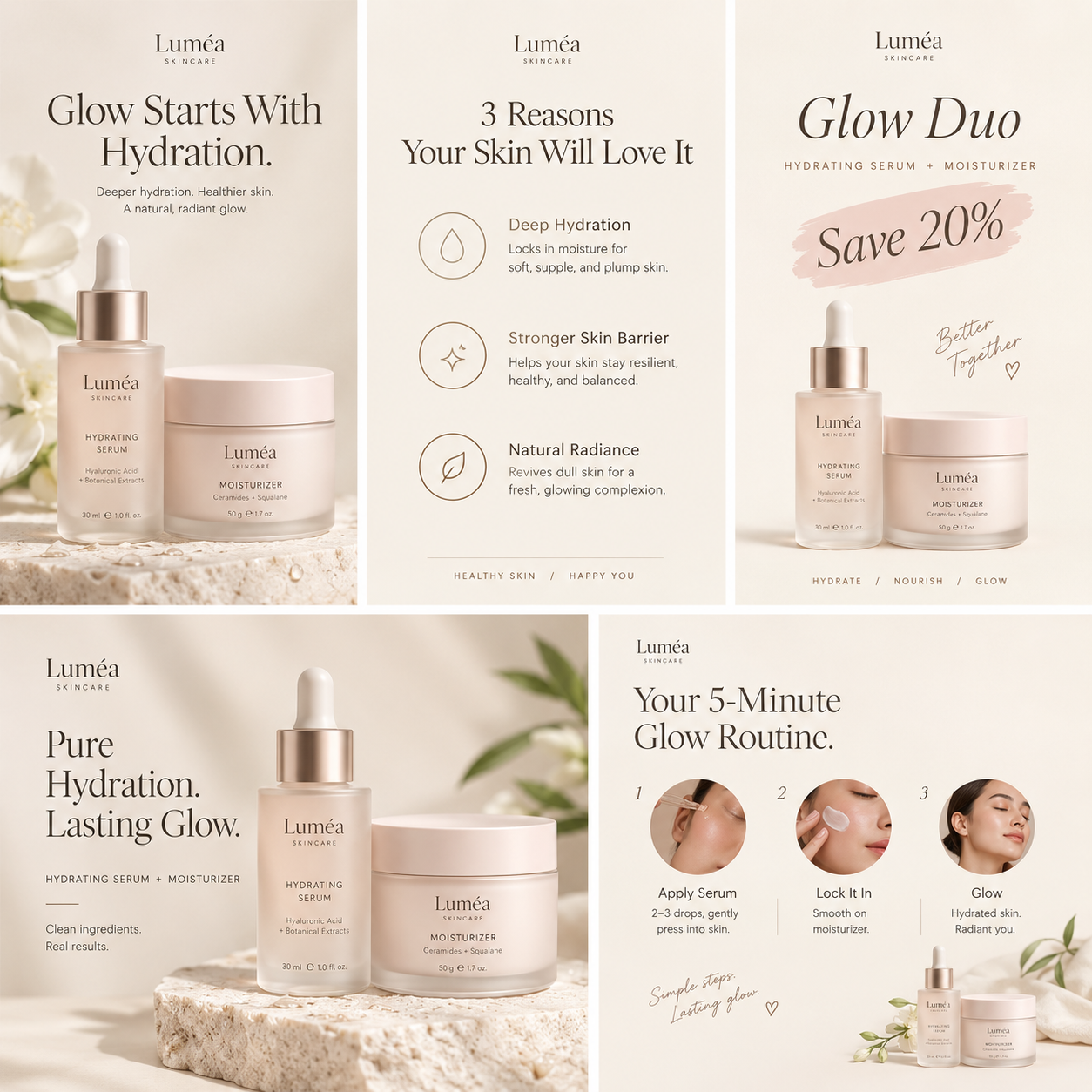 Luméa Skin Glow and Hydration Campaign